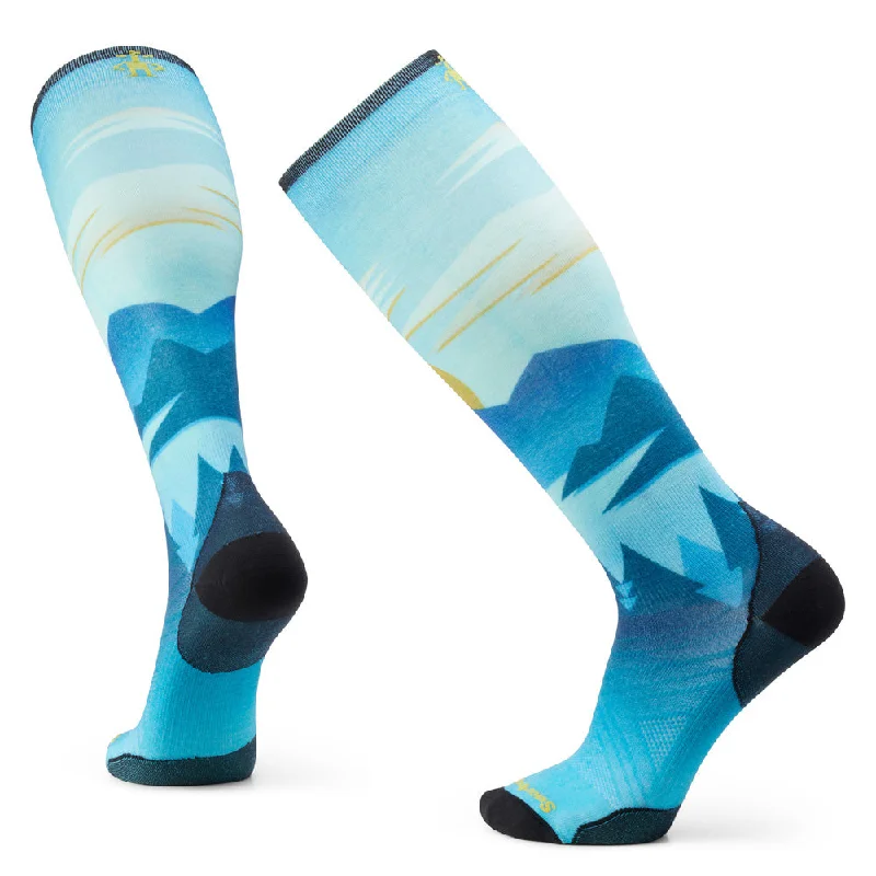 Celebrity Picks Smartwool Ski Zero Cushion Chasing Mountains Print Over The Calf Socks 2024