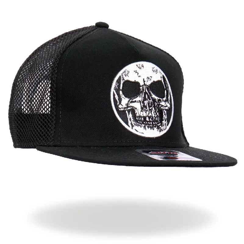 Timeless Style Hot Leathers GSH2023 Black Circle Skull Snapback Hat