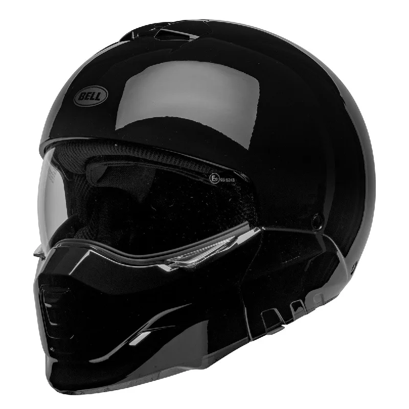 Stretch Design Bell Broozer ‘Full Face. Open Face. In Your Face’ 2 in 1 Motorcycle Gloss Black Helmet