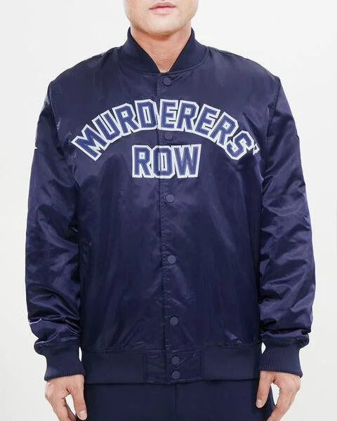 Sports Style MLB NEW YORK YANKEES MURDERERS ROW BIG LOGO MEN'S SATIN JACKET (MIDNIGHT NAVY) Sports Style MLB NEW YORK YANKEES MURDERERS ROW BIG LOGO MEN'S SATIN JACKET (MIDNIGHT NAVY)