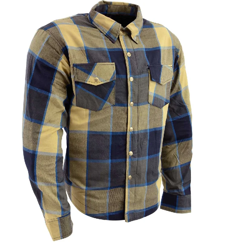 Cozy Outerwear Milwaukee Leather MPM1639 Men's Plaid Flannel Biker Shirt with CE Approved Armor - Reinforced w/ Aramid Fibers Cozy Outerwear Milwaukee Leather MPM1639 Men's Plaid Flannel Biker Shirt with CE Approved Armor - Reinforced w/ Aramid Fibers