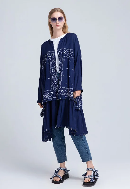 Easy Fashion Allover Printed High Low Outerwear