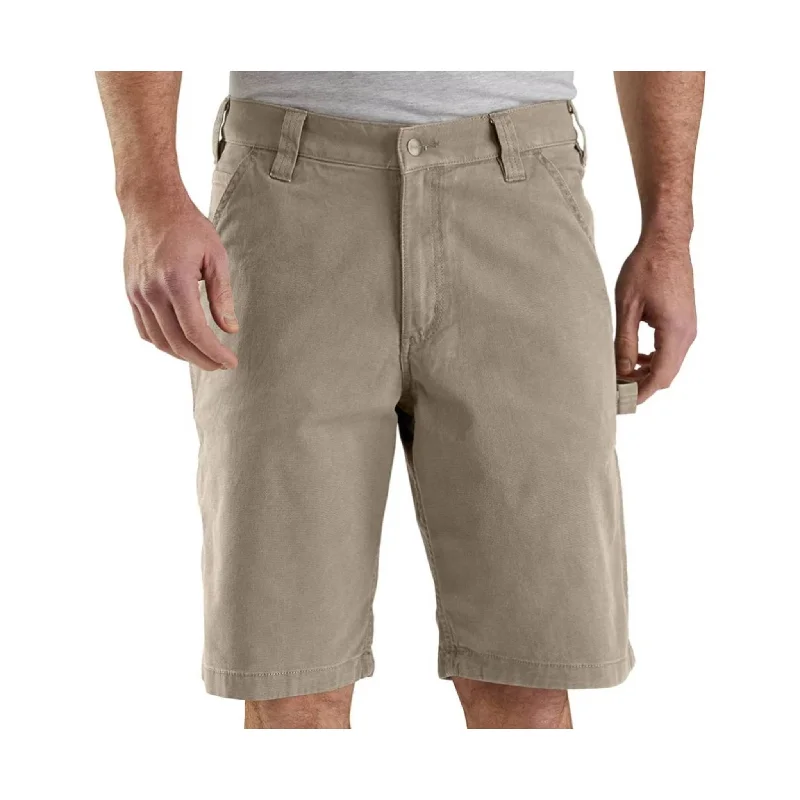 Cozy Chic Carhartt Men's Rugged Flex Relaxed Fit Canvas Utility Work Shorts 11 Inch - Tan