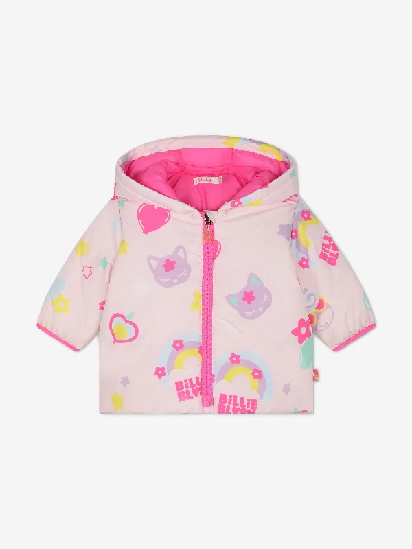 Luxury And Elegant Billieblush Baby Girls Magic Rainbow Puffer Jacket in Pink
