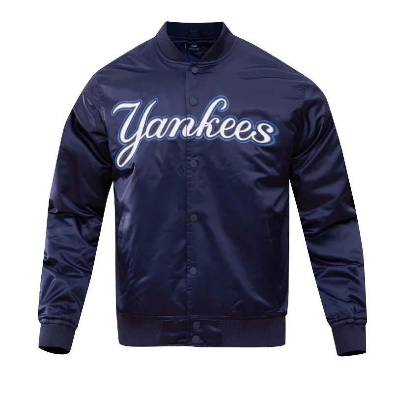 Cozy Vibes MLB NEW YORK YANKEES BIG LOGO WORLD SERIES MEN'S SATIN JACKET (MIDNIGHT NAVY) Cozy Vibes MLB NEW YORK YANKEES BIG LOGO WORLD SERIES MEN'S SATIN JACKET (MIDNIGHT NAVY)