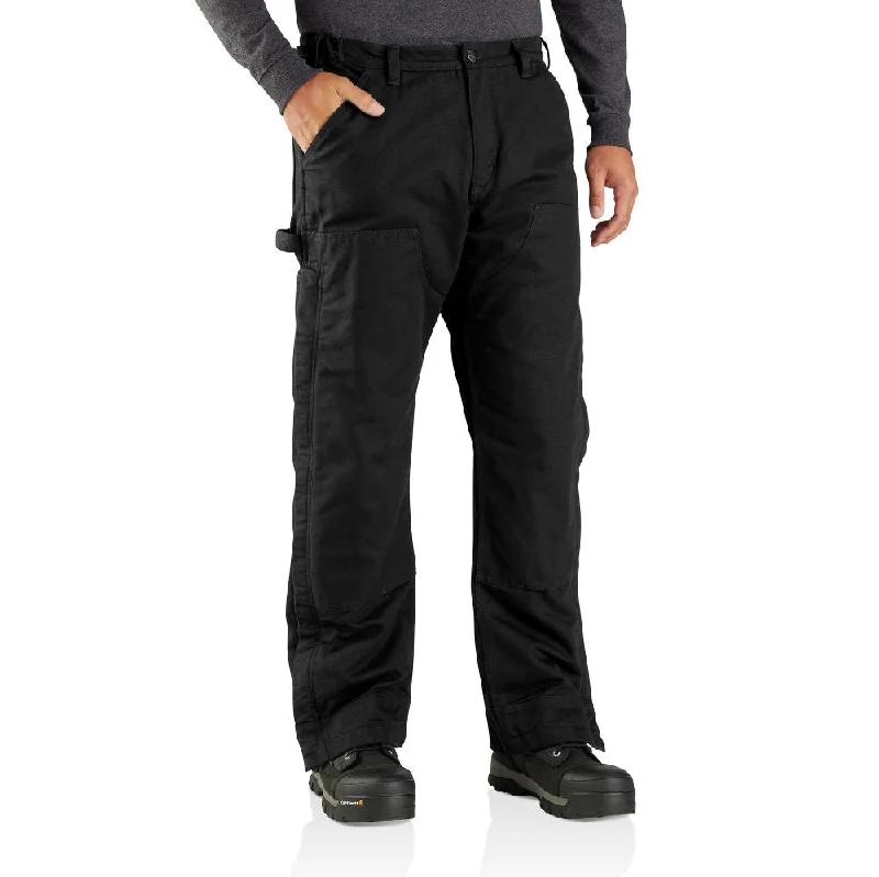 Economic Outlook 'Carhartt' Men's Loose Fit Washed Duck Insulated Pant-Level 4 Warmer Rating - Black