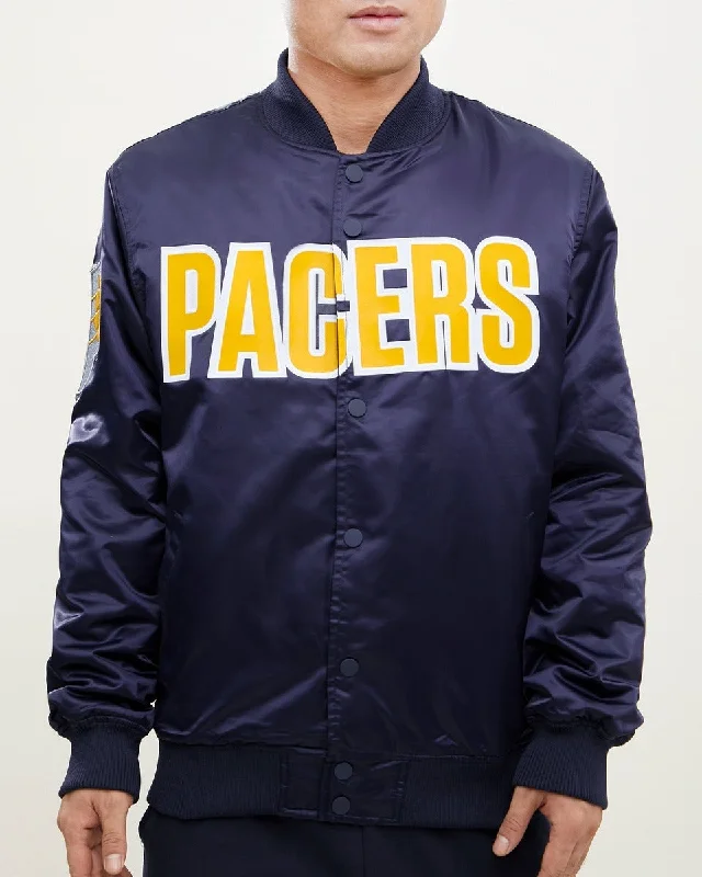 Windbreaker fashion NBA INDIANA PACERS WORDMARK MEN'S SATIN JACKET (MIDNIGHT NAVY) Windbreaker fashion NBA INDIANA PACERS WORDMARK MEN'S SATIN JACKET (MIDNIGHT NAVY)