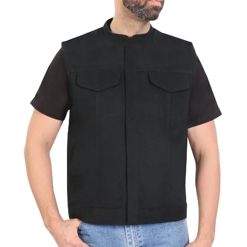 Comfortable Tops Hot Leathers VSM6201 Men's Black 'Conceal and Carry' Hooded Denim Club Style Vest Comfortable Tops Hot Leathers VSM6201 Men's Black 'Conceal and Carry' Hooded Denim Club Style Vest