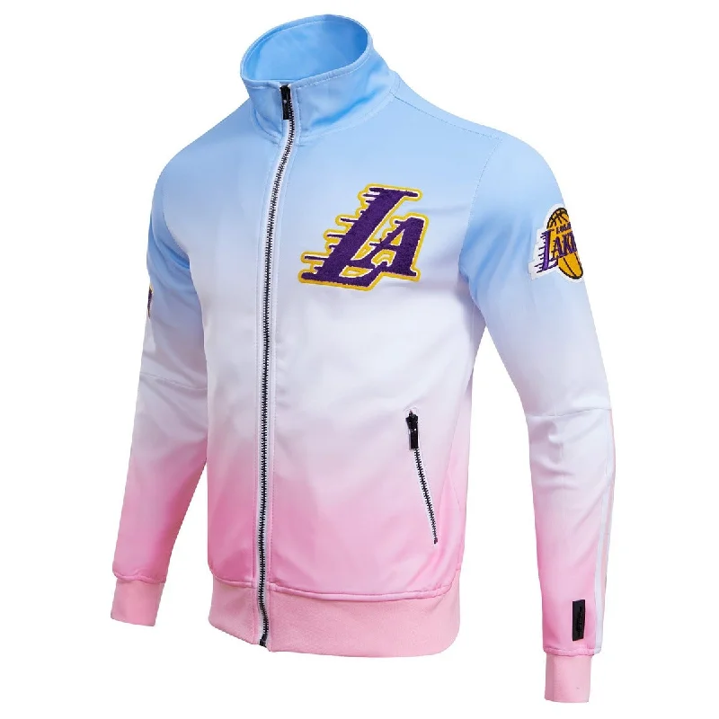 Sporty Comfort NBA LOS ANGELES LAKERS LOGO MEN'S TRACK JACKET (BLUE/WHITE/PINK)