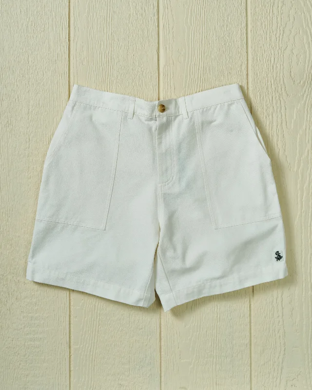 Elegant Dressing Ventura Short in White Canvas