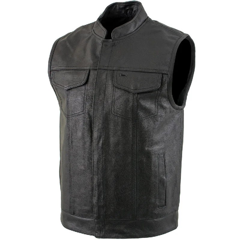 Carefree Style USA Leather 1205 Men's Black 'Combat Style' Motorcycle Biker Leather Vest Carefree Style USA Leather 1205 Men's Black 'Combat Style' Motorcycle Biker Leather Vest