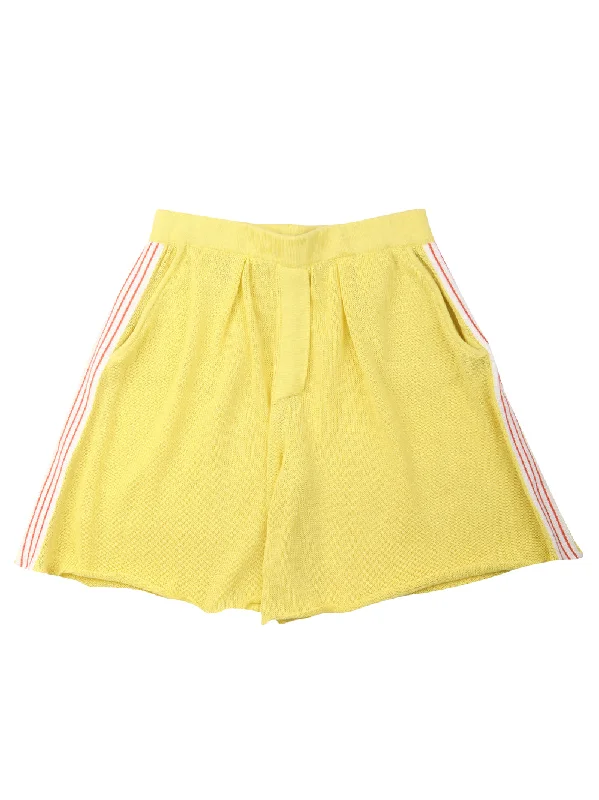 Comfort Fit Wide Lace-Knit Shorts