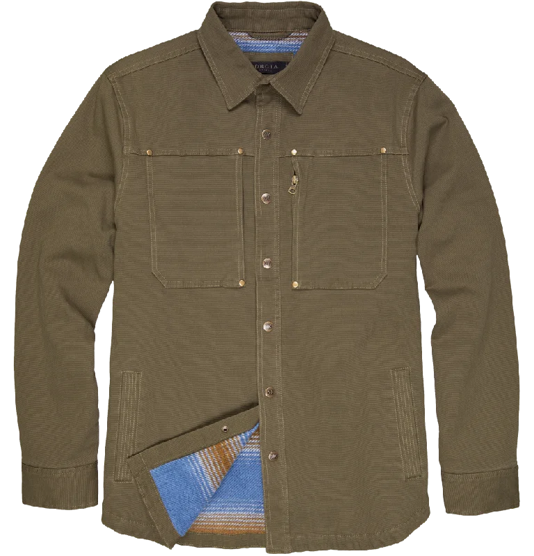 High-end Fashion 'Dakota Grizzly' Men's Sergei Twill Shirt Jacket - Field