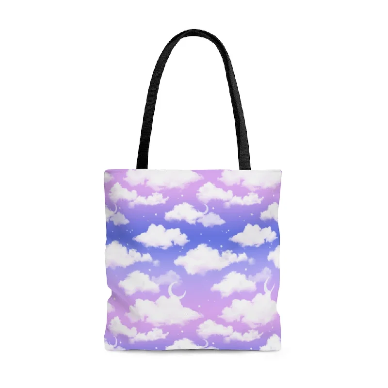 Sweet Girl Cloudy Sky Tote Bag (Purple Gradient)