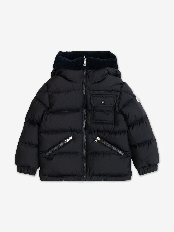 Soft Fabrics Moncler Enfant Boys Down Padded Abner Jacket in Navy