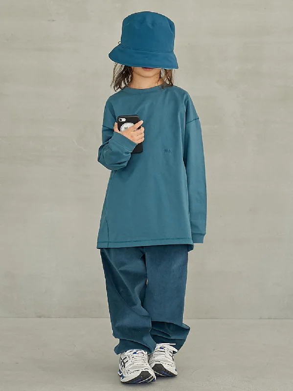 Simple Style Wide Tapered Courduroy Pants