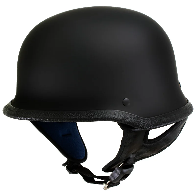 Spiritual Vitality Outlaw T-75 'The Hanz' German Style Flat Black Advanced Motorcycle Half Helmet