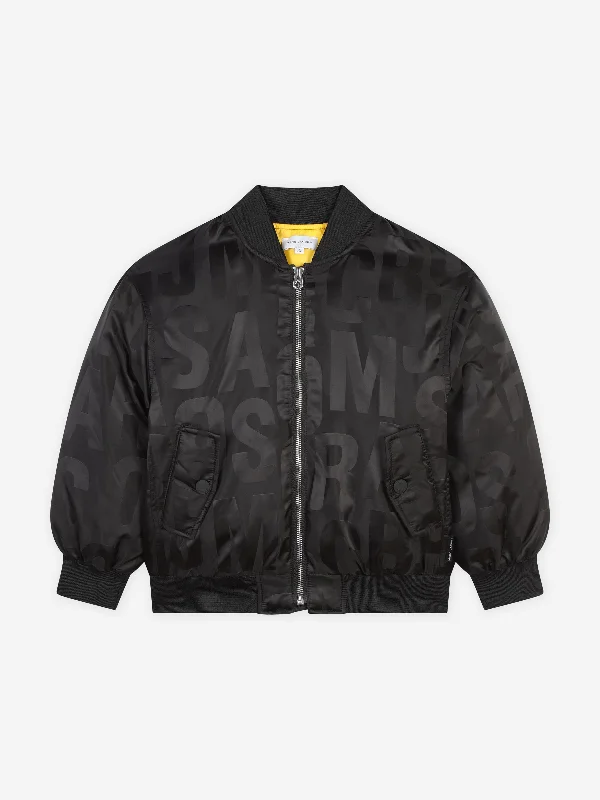 Stunning Fashion MARC JACOBS Kids Logo Bomber Jacket in Black