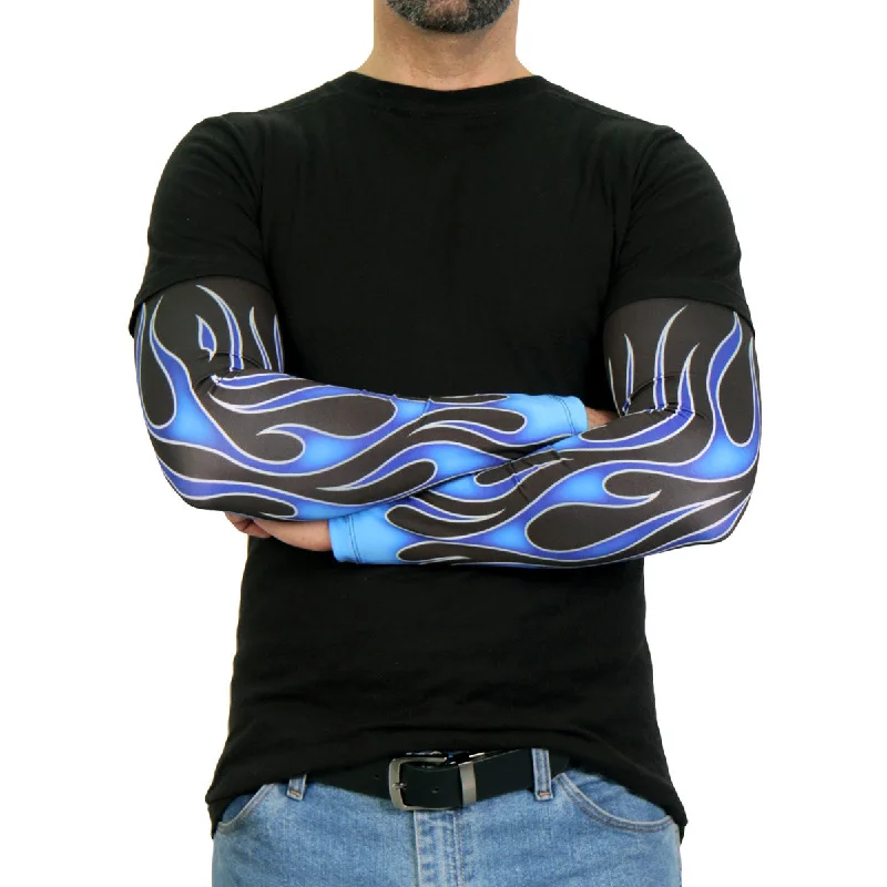 Simple Comfort Hot Leathers ARM1005 Flames Blue Arm Sleeve