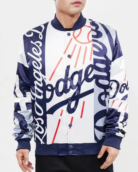 Versatile Items MLB LOS ANGELES DODGERS MASHUP MEN'S SATIN JACKET (MIDNIGHT NAVY)