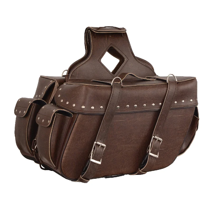 Soft Wearables Milwaukee Leather MP8335RT Large Retro Brown PVC Zip-Off Throw Over Saddlebags Soft Wearables Milwaukee Leather MP8335RT Large Retro Brown PVC Zip-Off Throw Over Saddlebags