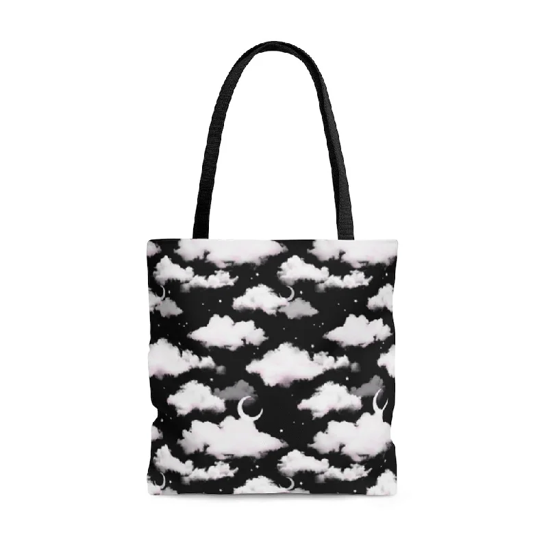 Warm Winter Series Cloudy Sky Tote Bag (Black)