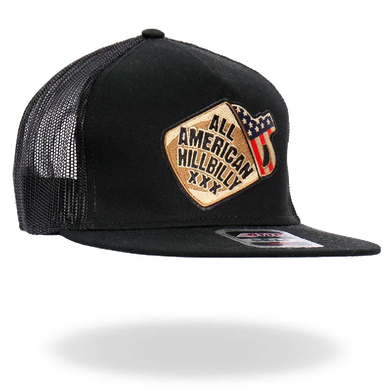 Smart Comfort Wear Hot Leathers GSH2025 Black All American Hilbilly Snapback