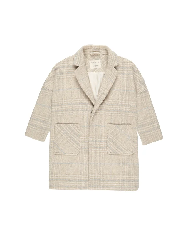 Fashion Touch coat wool plaid - natural