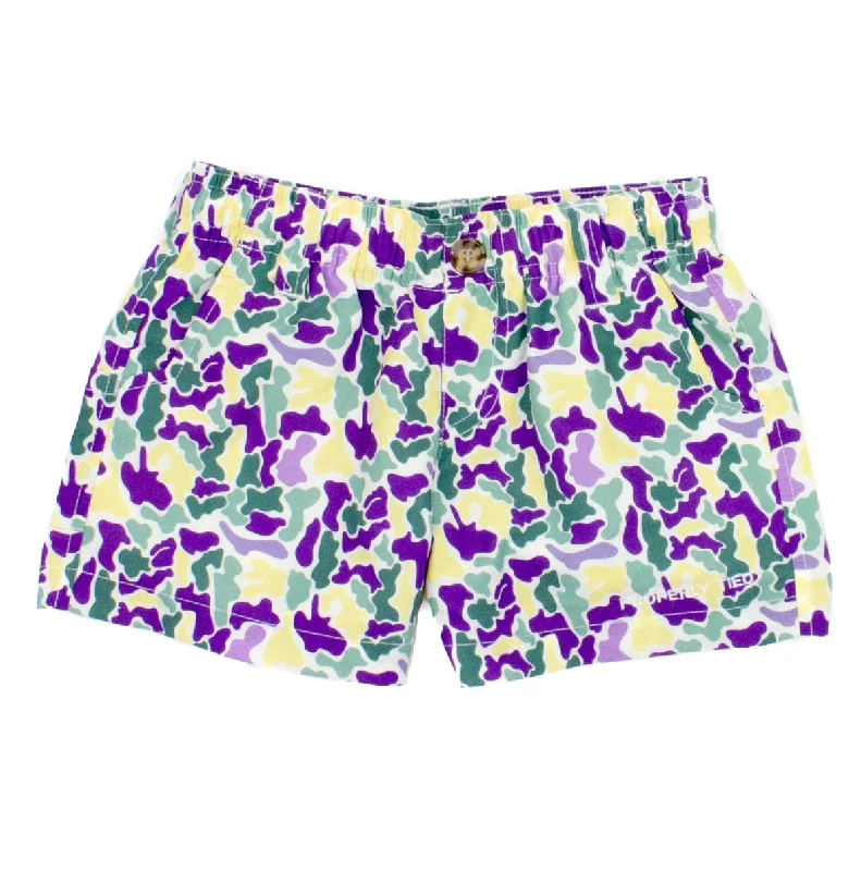 Fresh And Natural LD Mallard Short, Mardi Gras Camo