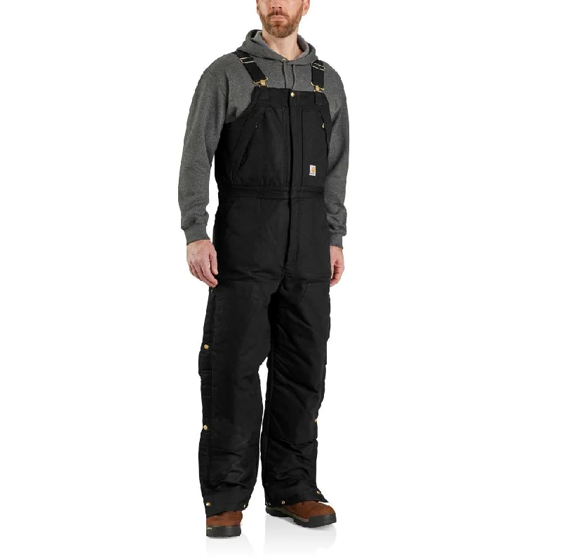 Fashion Expert 'Carhartt' Men's Loose Fit Firm Duck Insulated Biberall-Level 4 Extreme Warmth Rating - Black