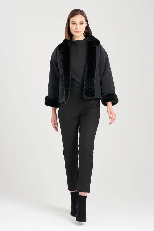 Comfortable Mind Taffeta Reversible Faux Mink Fur Coat