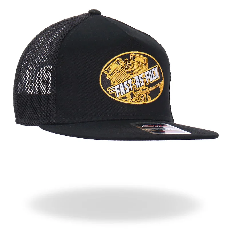 Soft Feel Hot Leathers GSH2027 Black Fast As Fuck Snapback