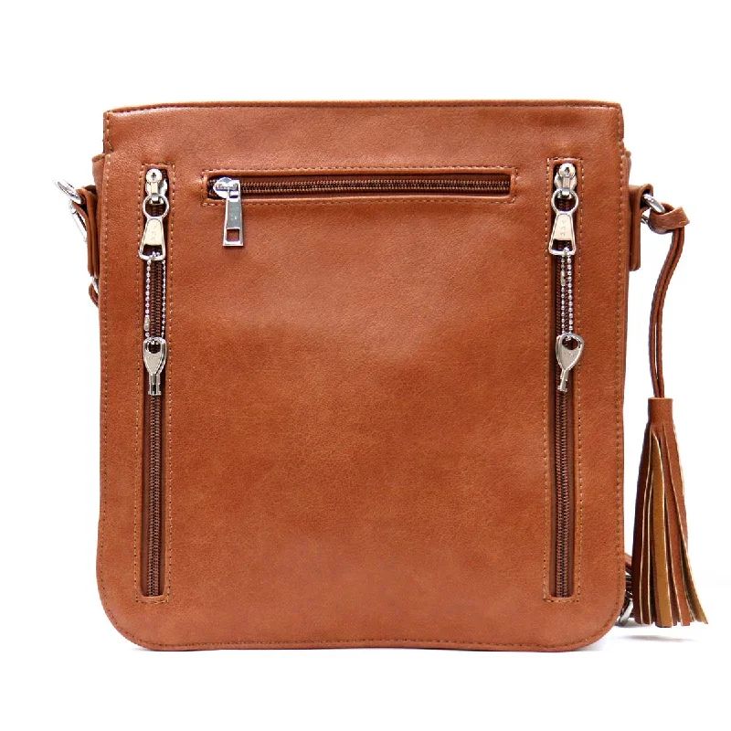 Trendy Looks Hot Leathers PUA1178 Women's Brown Hand-Crafted Laced Concealment Purse