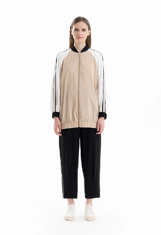 Leisure Sports Contreast Jersey Zipped Jacket