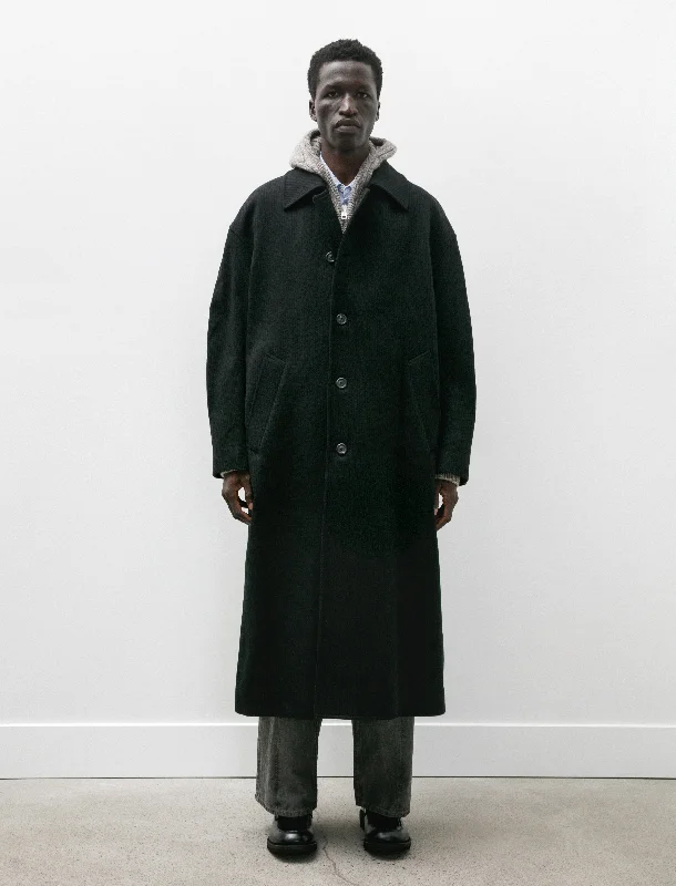 Luxury Fashion Collapse Car Coat Black Jumbo Bedford