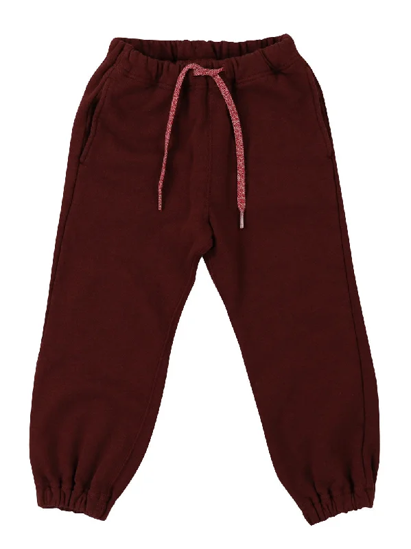 Playful Style Wine Fleece Sweatpants