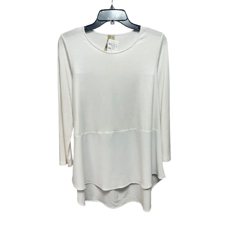 Elegant And Simple Top Long Sleeve By Comfy In White, Size: Xs