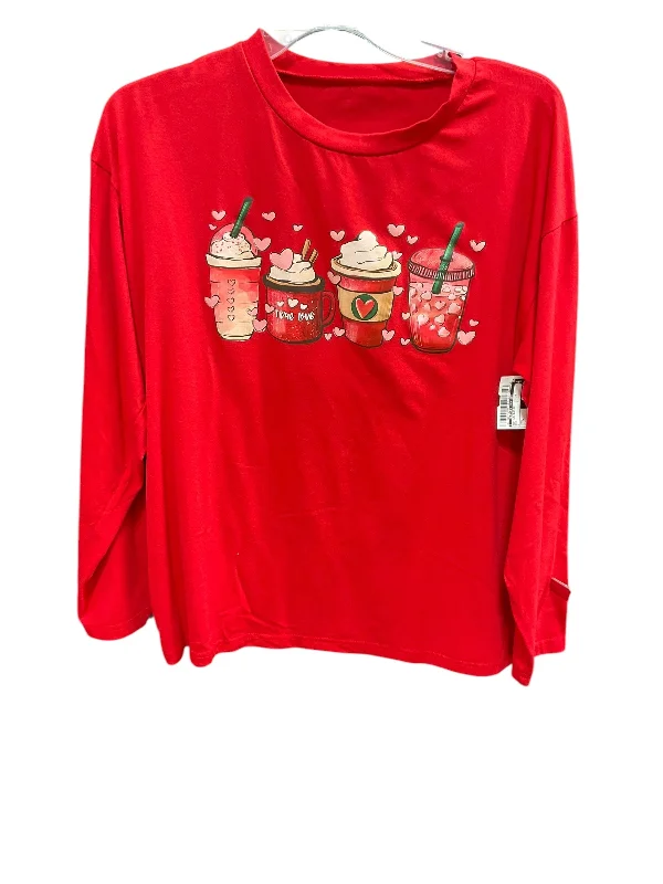Easy Comfort Style Top Long Sleeve Basic By Clothes Mentor In Red, Size: L