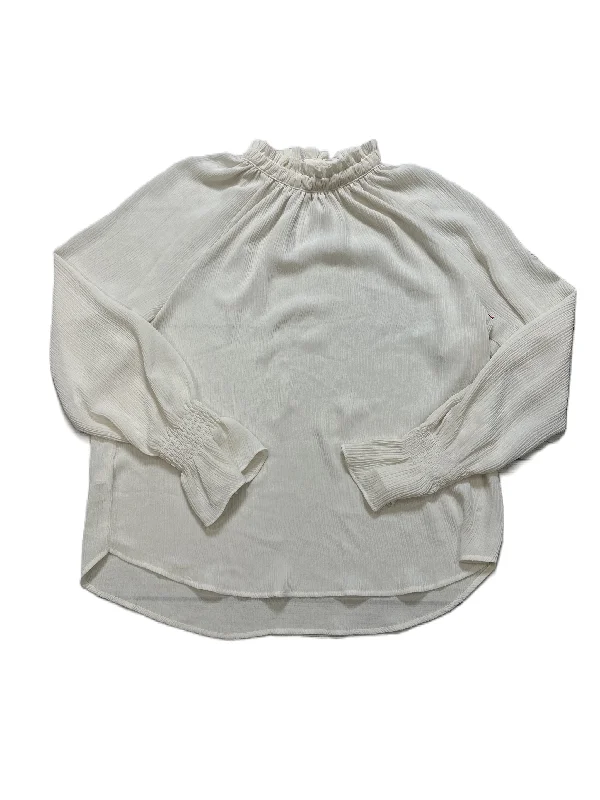 Relaxed Fits Top Long Sleeve By Loft In Cream, Size: S