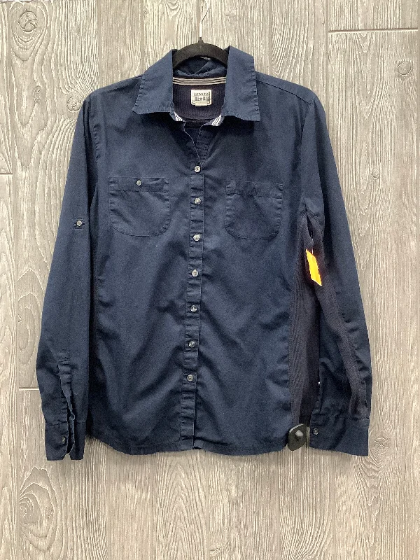 Relaxed Clothing Top Long Sleeve By Converse In Navy, Size: Xl