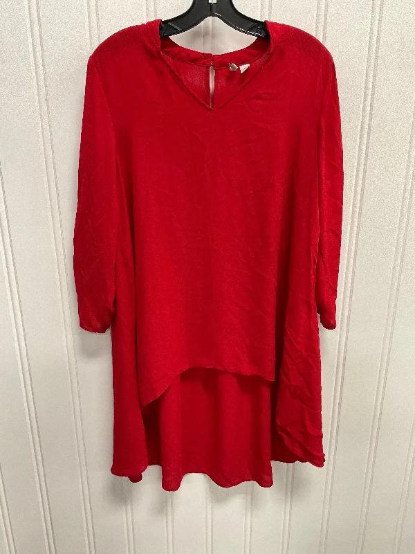Sports And Leisure Tunic Long Sleeve By Cato In Red, Size: M