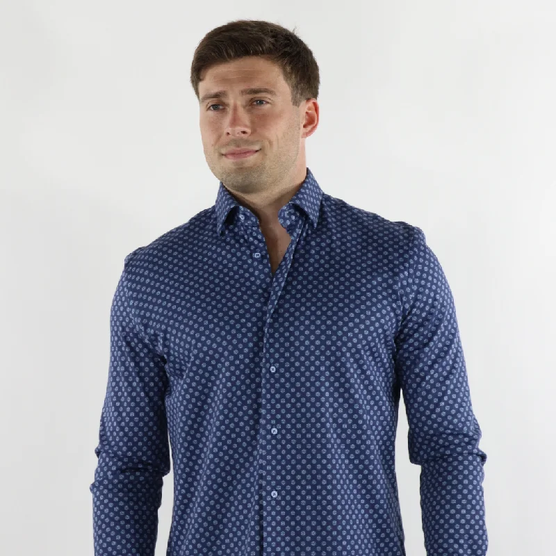 Cozy Essentials Wear Max Colton James Shirt in Navy Dot