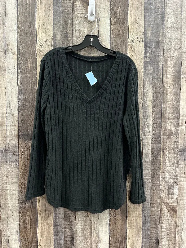 Soft Feel Top Long Sleeve By Cmf In Black, Size: L