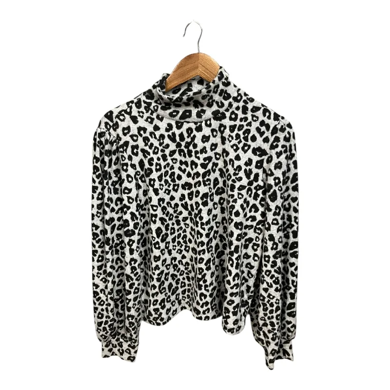 Fashion Design Top Long Sleeve By Sanctuary In Animal Print, Size: L