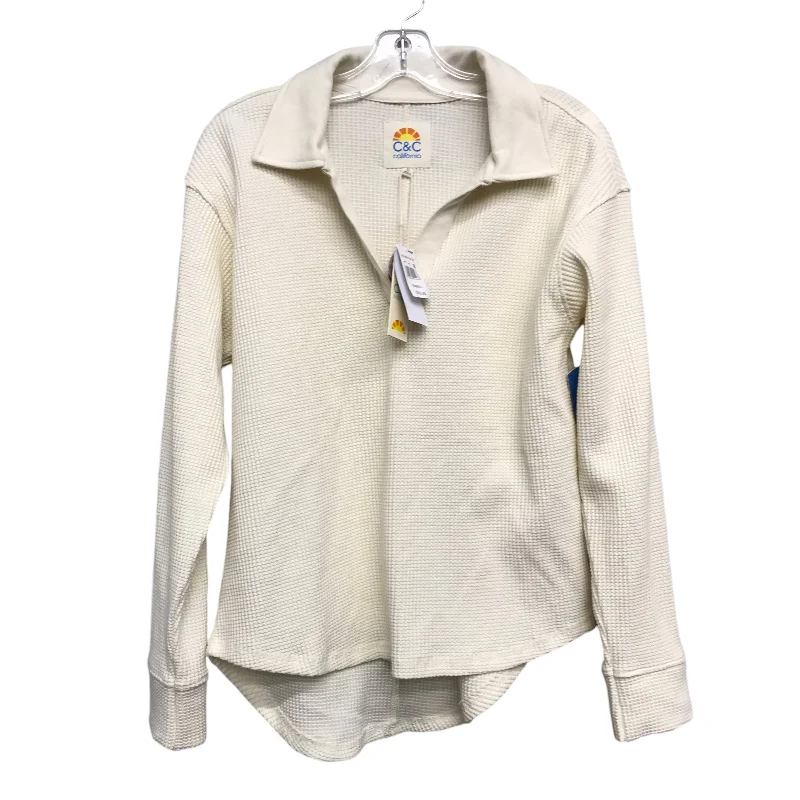 Loose Fit Top Ls By C And C In Cream, Size:S