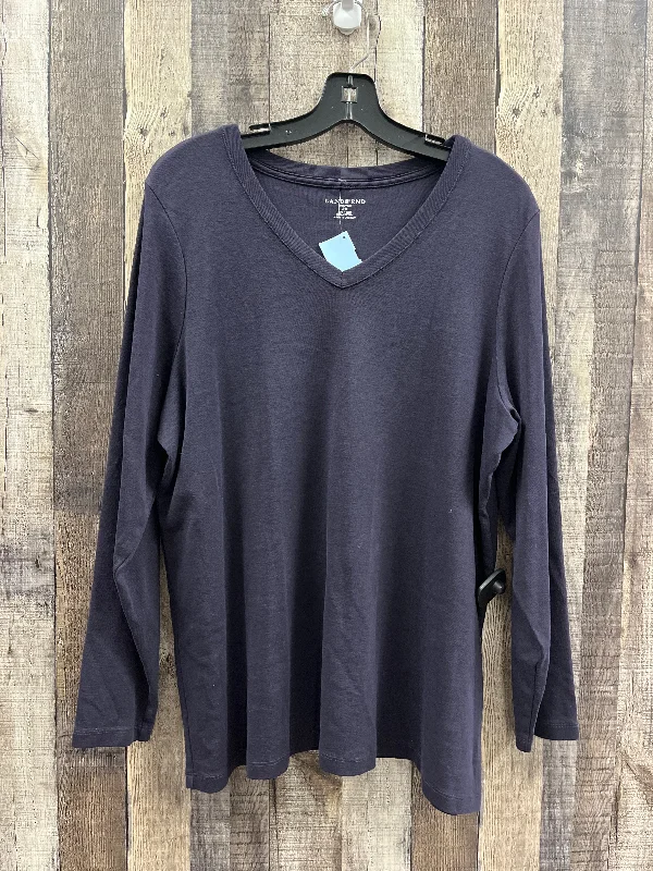 Relaxed Style Top Long Sleeve By Lands End In Purple, Size: 2x