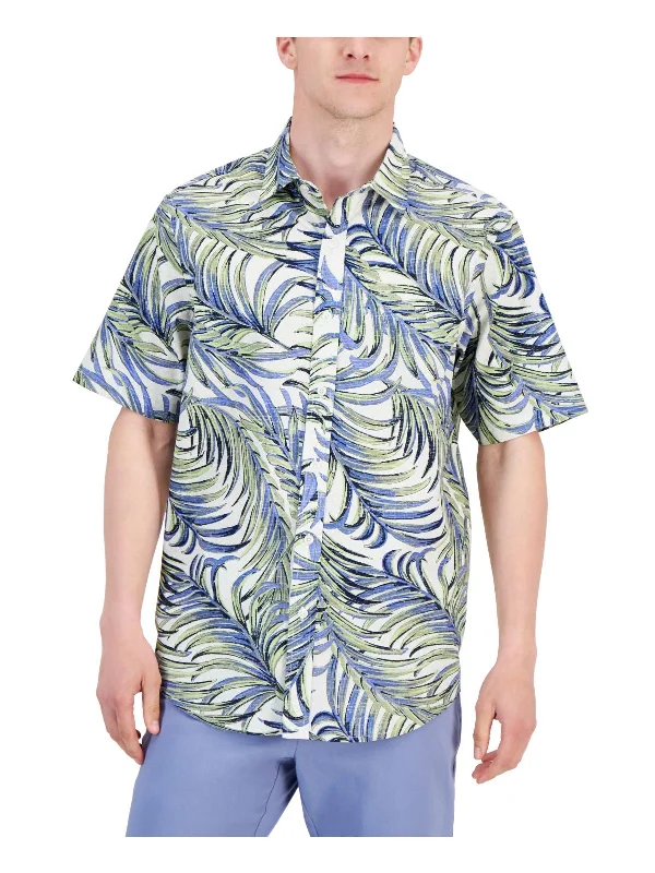 New Autumn And Winter Styles Mens Printed Cotton Button-Down Shirt
