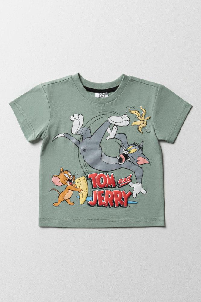 Versatile Comfort Wear Tom & Jerry Short Sleeve T-Shirt Light Green