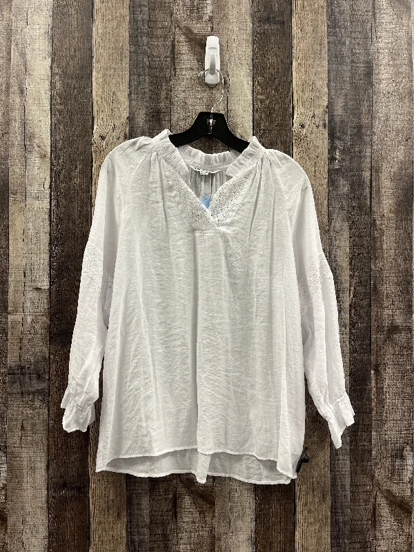 Casual Ease Top Long Sleeve By Counterparts In White, Size: S