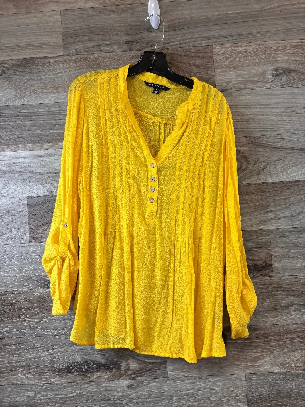 Minimalism Top Long Sleeve By Zac And Rachel In Yellow, Size: Xl